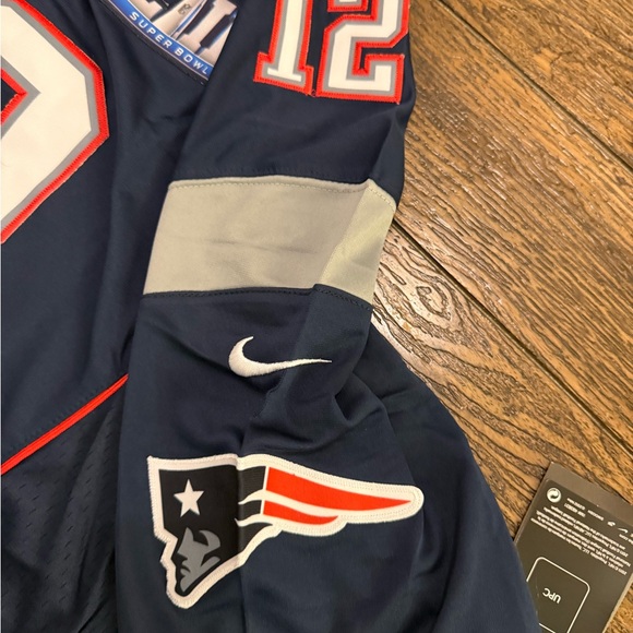 Tom Brady 12 Buccaneers and Patriots Red/Blue Split Jersey with tags - Picture 9 of 10